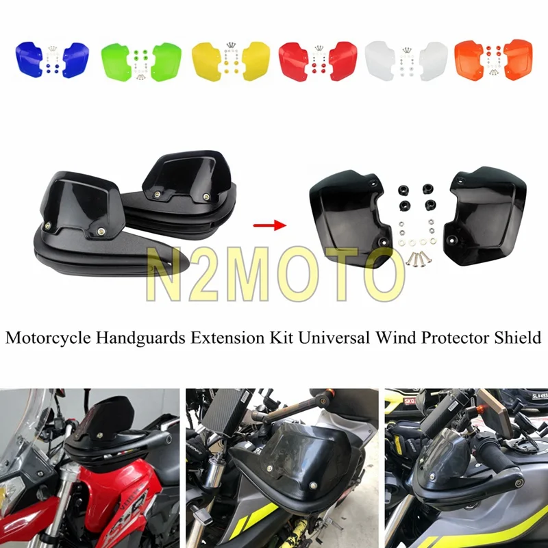 

Black Motorcycle Handguards Extension Wind Protector Rising Heighten Shield Hand Guard Plastic Cover For HONDA YAMAHA CRF FZR FZ