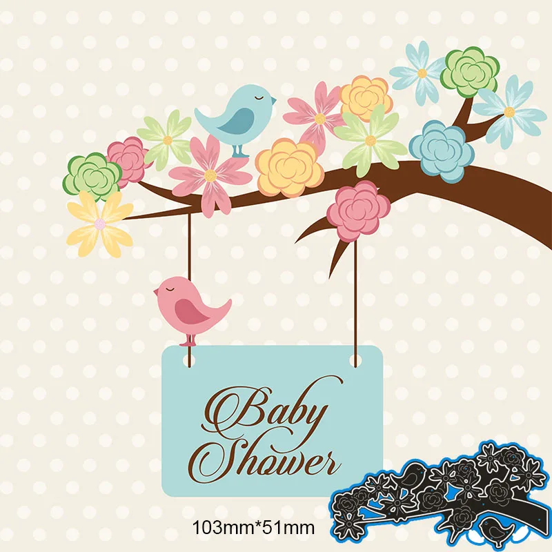 Новый набор вырубных штампов &quotветви Two Birds Трафареты сделай сам для бумажные