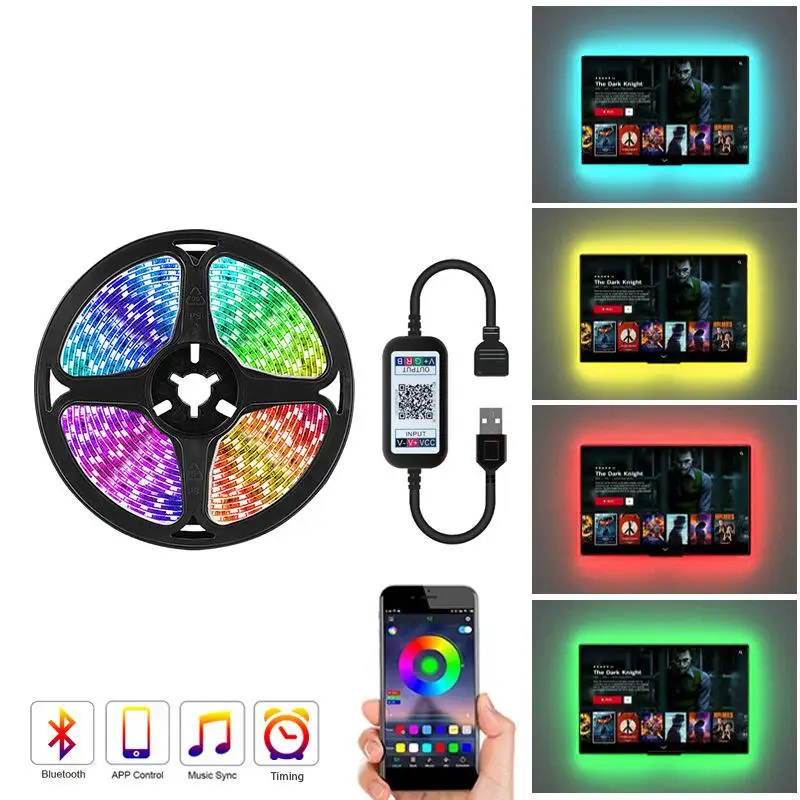 

LED Background Light With Set cColorful USB Bluetooth 5V Waterproof Light With Set Home Atmosphere Light Waterproof 30 Lights