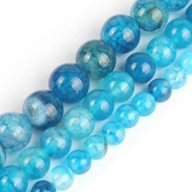 4/6/8/10 мм натуральный голубой огненный Агаты &quotвены дракона&quot каменные бусы