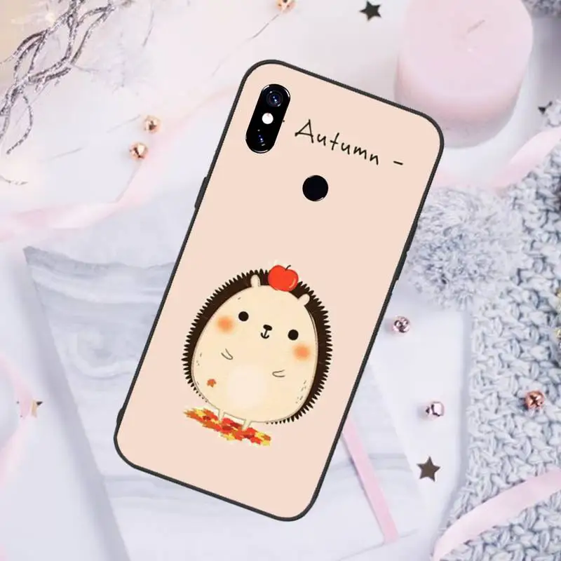

Cute Animal Hedgehog Cartoon Phone Case For Xiaomi Redmi 4x 5 plus 6A 7 7A 8 mi8 8lite 9 note 4 5 7 8 pro