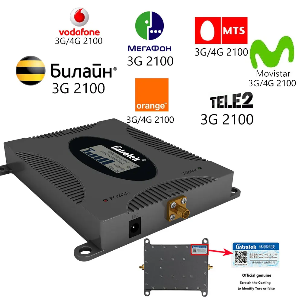 Cena Zestaw Lintratek Wzmocnienie 70dB (pasmo LTE 1) 2100 UMTS Wzmacniacz Sygnału Komórkowego 3G (HSPA) WCDMA 2100MHz 3g Wzmacniacz Komórkowy