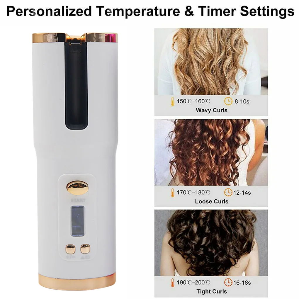 

USB Automatic Hair Curler Hair Curling Wand Dropship Orders Hair Curler cordless Wireless Curling Iron Auto Ceramic