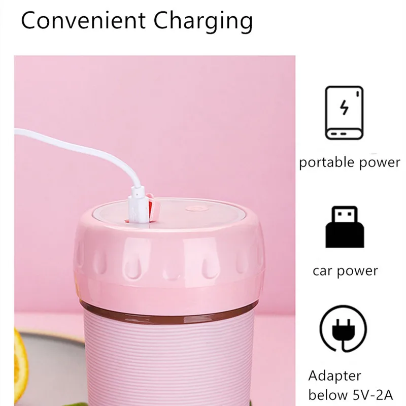 

Eogoe New Portable Juice Cup MINI Wireless Electric Fruit Juicer Blenders Machine Juicing Cup 1300mah USB Rechargeable 300ml