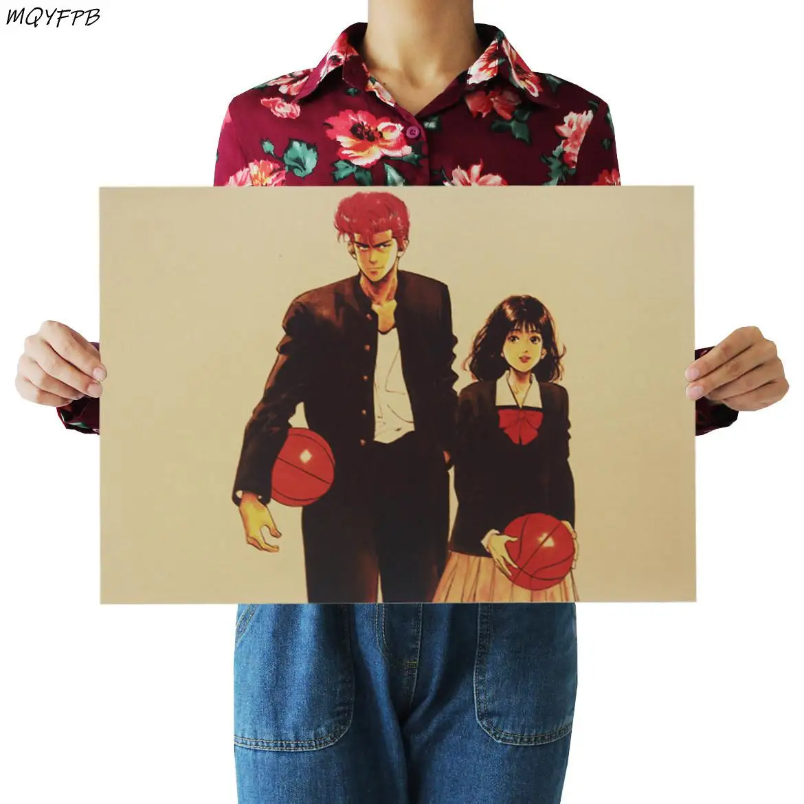 

Anime SLAM DUNK kraft paper retro poster home decorative painting wall sticker decorative painting 50.5x35cm