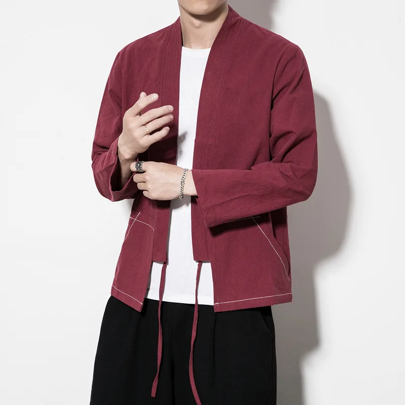 

Kimono Cardigan Men Japanese Kimono Traditional Beach Thin Holiday Asian Clothes Yukata Male Fashion Casual Shirt Cotton Kimonos