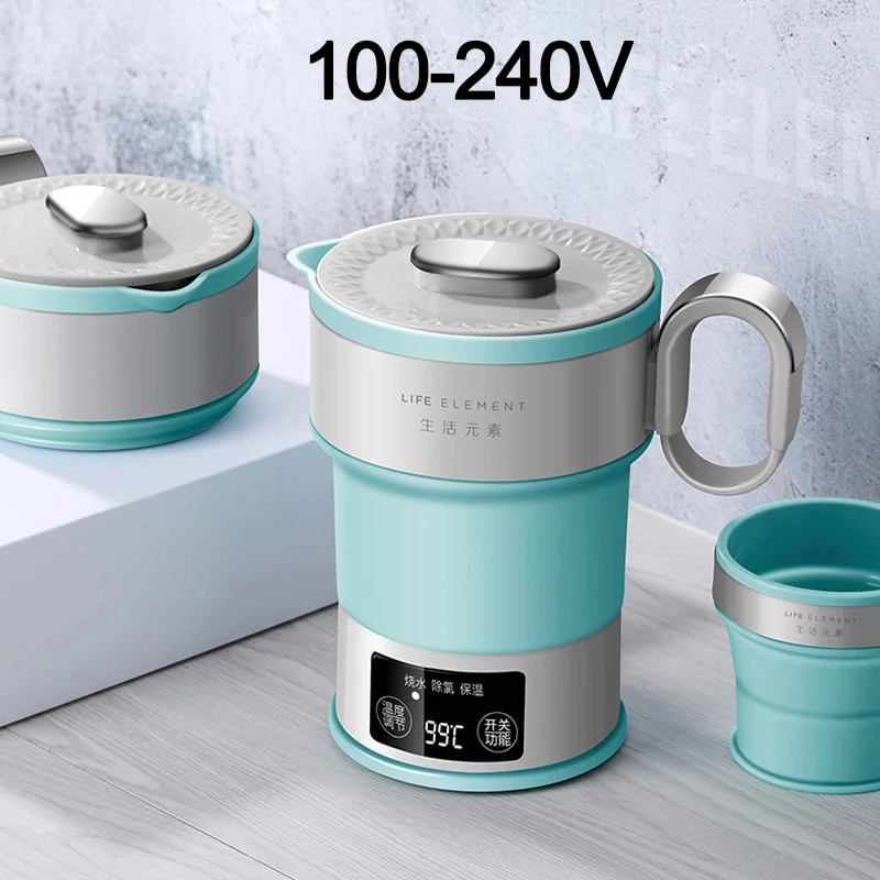 Electric Smart Handy Folding Hot Water Kettle Outside Collapsible Travel Water Bottle Boiler Foldable Chaleira With Cup 110/220V
