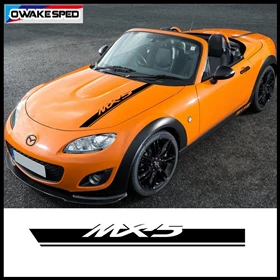 Для Mazda MX-5, гоночные решетки, графическая боковая юбка в полоску, автомобильный Стайлинг, декор двери, наклейка, авто тело, индивидуальная виниловая наклейка