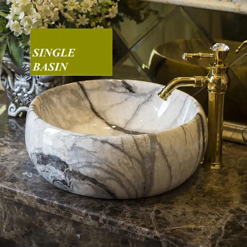 Керамическая раковина на сцене овальная Европейский Туалет умывальник