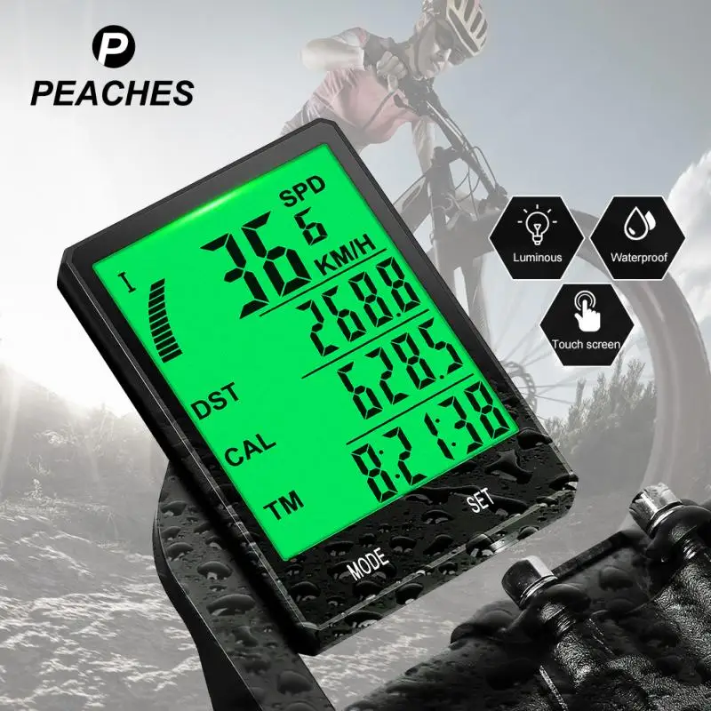

PEACHES Bicycle Computer Wireless Wired Bike Computer Rainproof Igpsport LED Digital Rate Speedometer Odometer Cycling Stopwatch