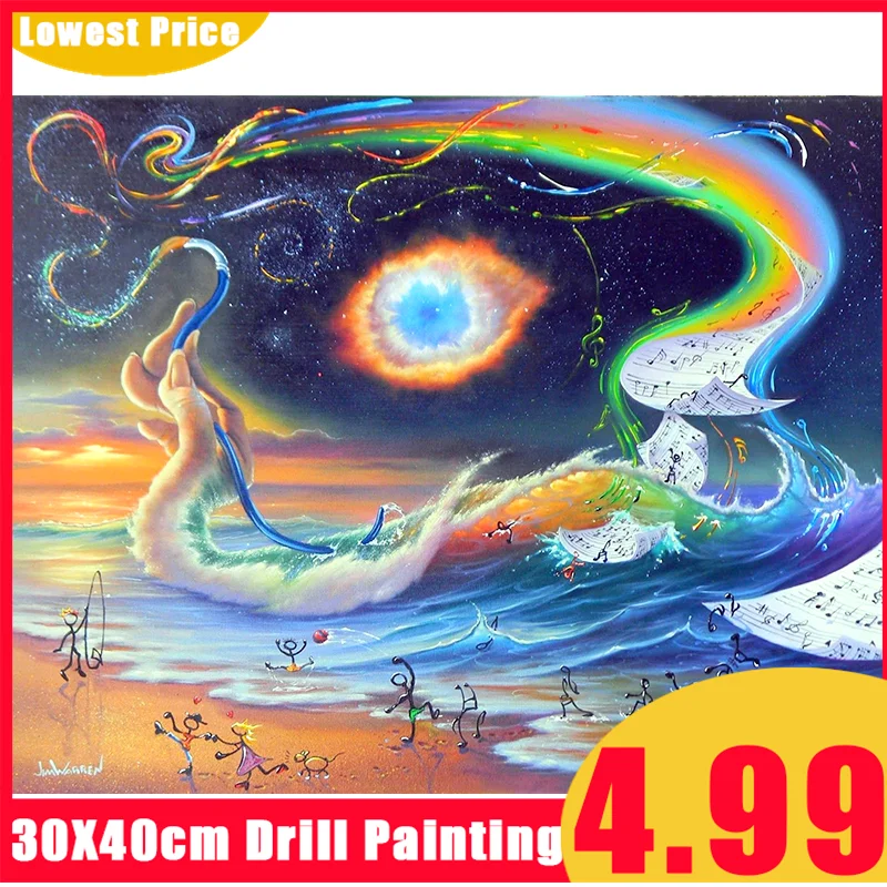5D DIY Алмазная картина полностью квадратная/круглая дрель &quotморе музыки&quot