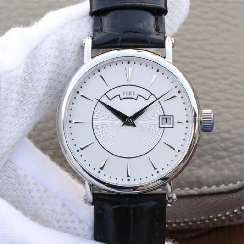 

Men's Watch Automatic Mechanical Watch for Men TLXT 51531 Luxury Watch 38mm Black and Brown Leather Strap 1:1 Replica Watch