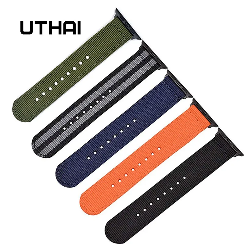Ремешок UTHAI A17 нейлоновый для iWatch 5/4/3 38 мм 40 series подходит Apple watch 1/2/3/4/5 44 мм|Ремешки