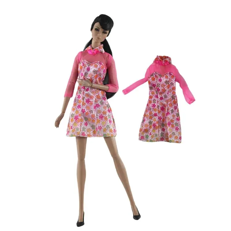 

Milan Fashion Pink Floral Dress Outfit Set for Barbie Blyth 1/6 MH CD FR SD Kurhn BJD Doll Clothes Accessories