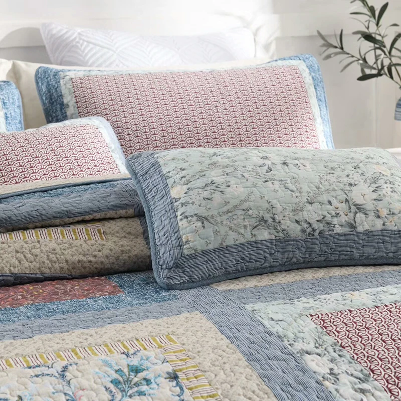 Online CHAUSUB Qualità Copriletto Copriletto Trapunta Set 3pcs Cotone Trapunte E Piumoni Patchwork Copriletto Federa Re Queen Size Coperta Trapuntato Coperte