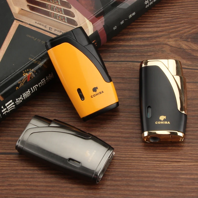 COHIBA 2 Зажигалка с горелкой Карманный прикуриватель ветрозащитные многоразовые