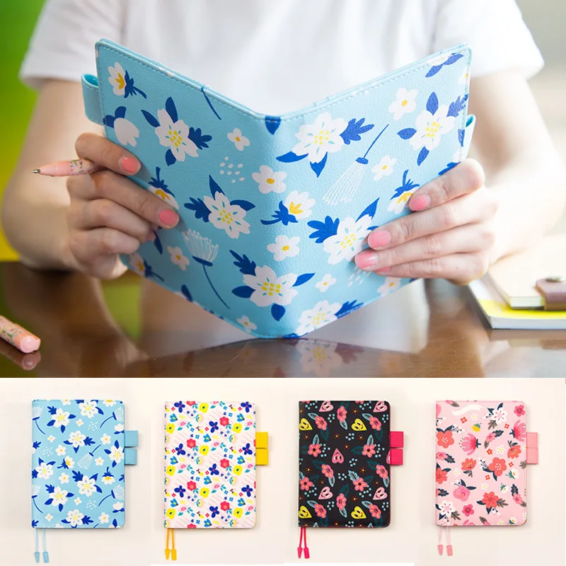 Цветочный кожаный блокнот DIY Дневник/ежедневник/Органайзер дня 207P милый японский модный канцелярский подарок