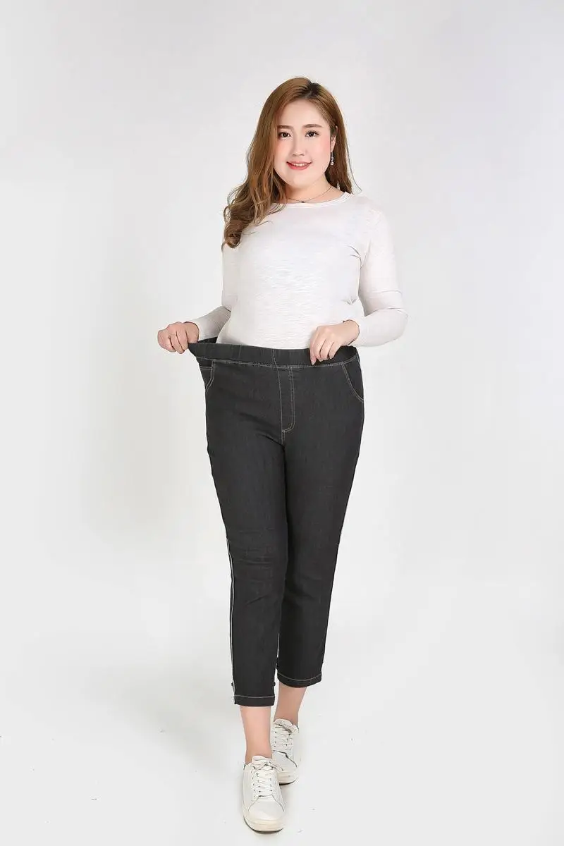2XL-9XL женские большие размеры джинсы повседневные с высокой талией стрейч джинсовые брюки женские 5XL 6XL 7XL Большие размеры зимние обтягивающие джинсы брюки