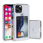 Мягкий силиконовый чехол для iPhone 11 Pro Max, XR, XS MAX, X, прозрачный, с отделением для карт, для iPhone 8, 7 plus, 6s plus 5s, ТПУ