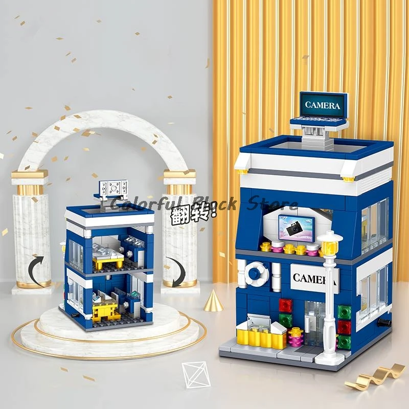 Строительные блоки MOC игрушки город электронный Модный магазин уличный вид