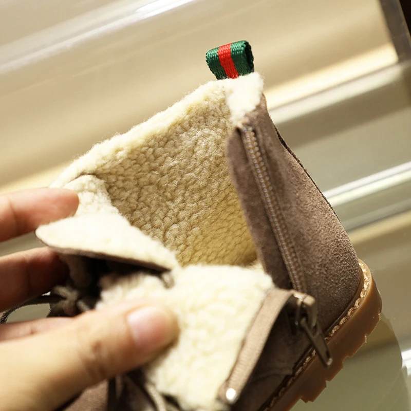 Dolakids детская обувь сезон осень зима Новые теплые сапоги вокруг лодыжки для