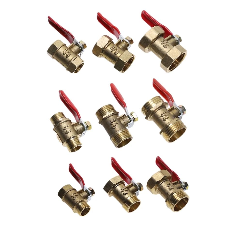 Мини латунный шаровой клапан 1/8 &quot1/4'' 3/8 'Ƈ/2'' BSP с наружной резьбой на