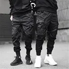 Мужские брюки для бега, черные брюки, спортивные брюки, уличная одежда, спортивные брюки для танцев, повседневные брюки на шнуровке в стиле хип-хоп, мужская одежда
