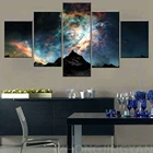 Картины на холсте, модульная рамка для декора, 5 шт., звездное небо, горы, космос, картина с изображением планеты, абстрактный постер, Млечный путь, настенное искусство