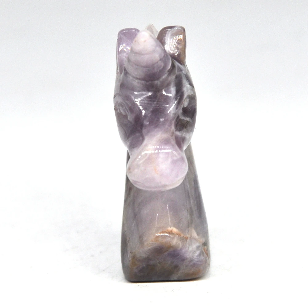 Статуя единорога 2 дюйма резной натуральный камень аметист восстанавливающий