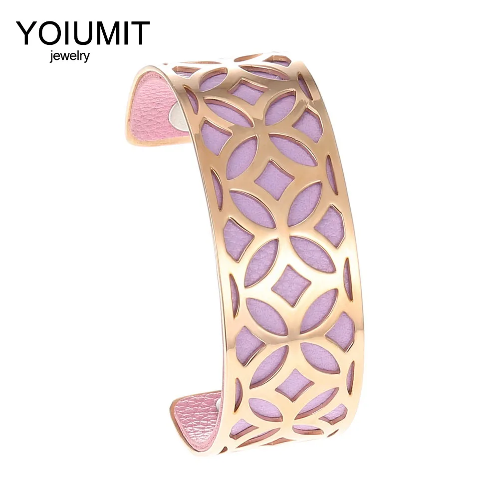 Кремо ажурные нержавеющая сталь браслеты браслет золото Bijoux Femme Manchette Сменные Реверсивные кожаные руки манжеты
