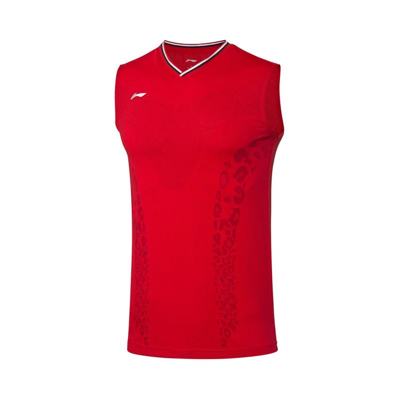 Li-Ning мужской костюм для соревнований по бадминтону футболки без рукавов на сухой дышащей подкладке спортивные майки AVSP473 MBJ127 - Цвет: AVSP473-2