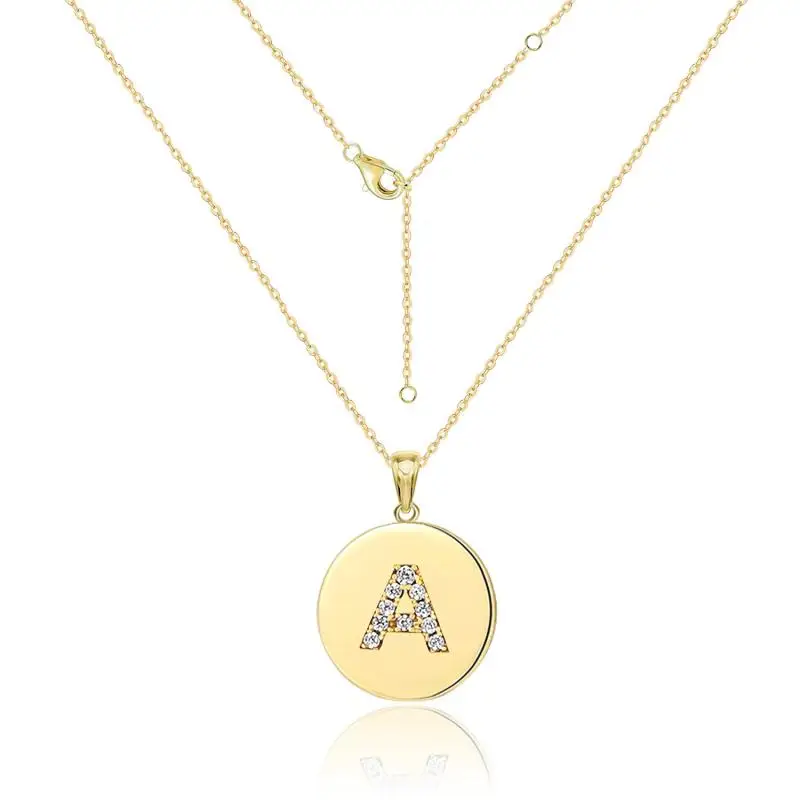 

Surflove Fashion Trend with 26 Capital Letters Necklace Plated Zircon Necklace Personality Simple Fashion Wedding Banquet Gift
