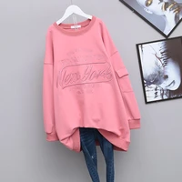 oversize sweatshirt autumn thin tops womens loose o neck long sleeve pullover harajuku korean girls letter embroidery pullovers