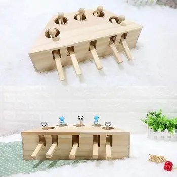 Pet Cats Hunt Toys Chase Mouse Wood Interactive Maze Pet Hit Hamster With 3/5-holed Mouse Hole Indoor Funny Cat Catch Tease Toys 4