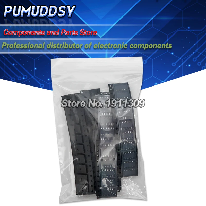 Комплект логических схем SMD 74HC00D 74HC04D 74HC08D 74HC14D 74HC138D 74HC164D 74HC165D 74HC595D SOP, 8 значений * 10 шт., для сборки электроники