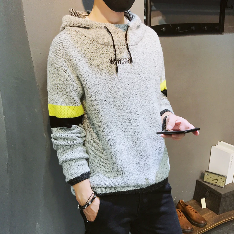 Мужской новый четырехцветный модный тренд 2019 крутой Повседневный простой свитер