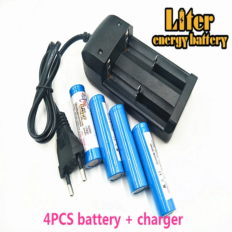 Литровый аккумулятор 3 7 V 16650 1800mAh литий ионный + зарядное устройство для