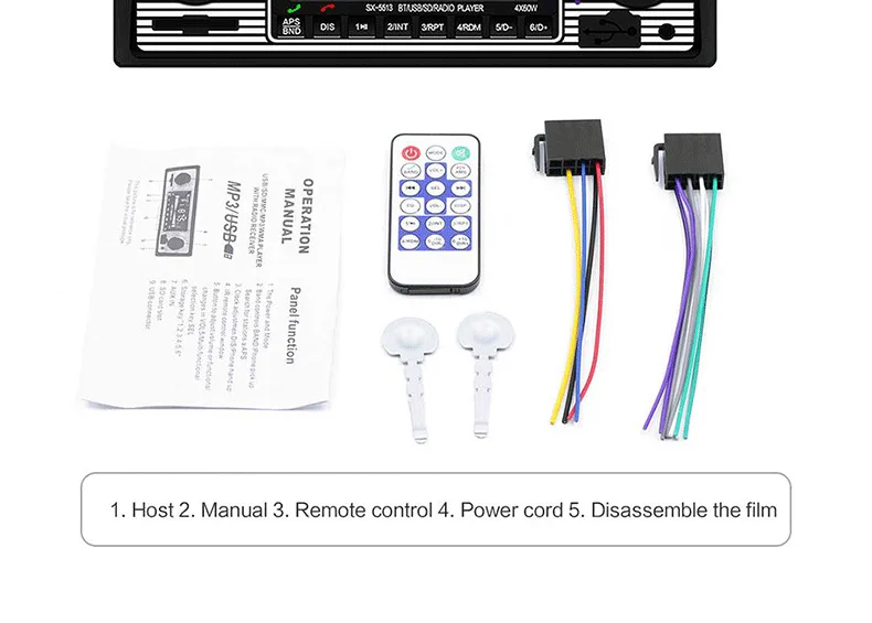 1 Din ISO jack 12 в Bluetooth Автомобильные магнитолы с дистанционным управлением в тире fm-радио AUX SD USB MP3 аудио автомобиля