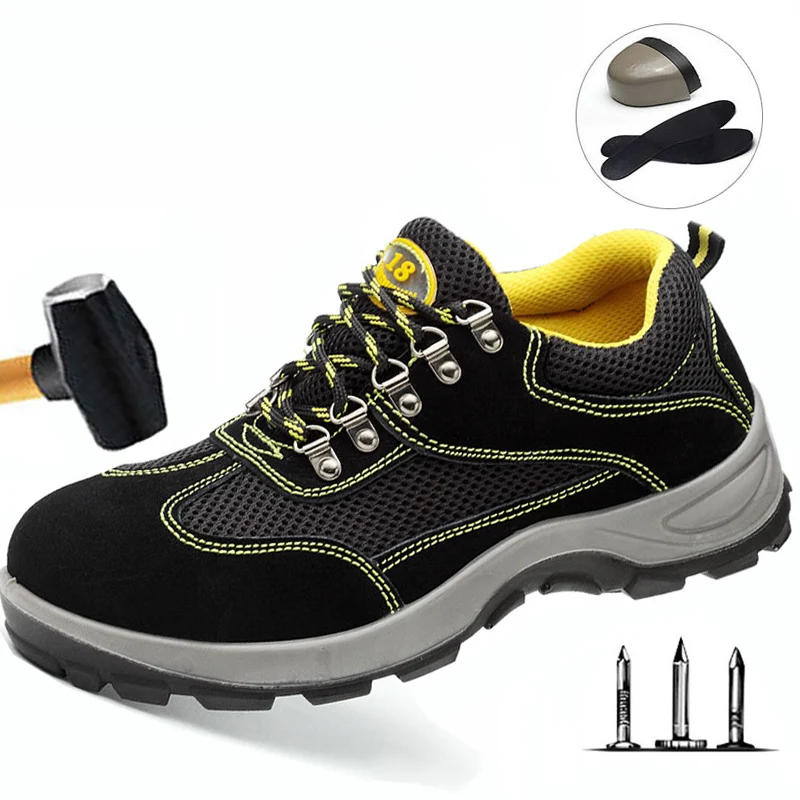 

Labor Insurance Shoes Anti-Smashing Anti-Static Shoes Safety Breathable Steel Work Shoes Men Labor Insurance Shoes 36-45 Yards