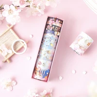 sharkbang 7 rollsbox kawaii cherry blossom cat scrapbooking bullet washi tape decorative masking adhesive tapes stationery