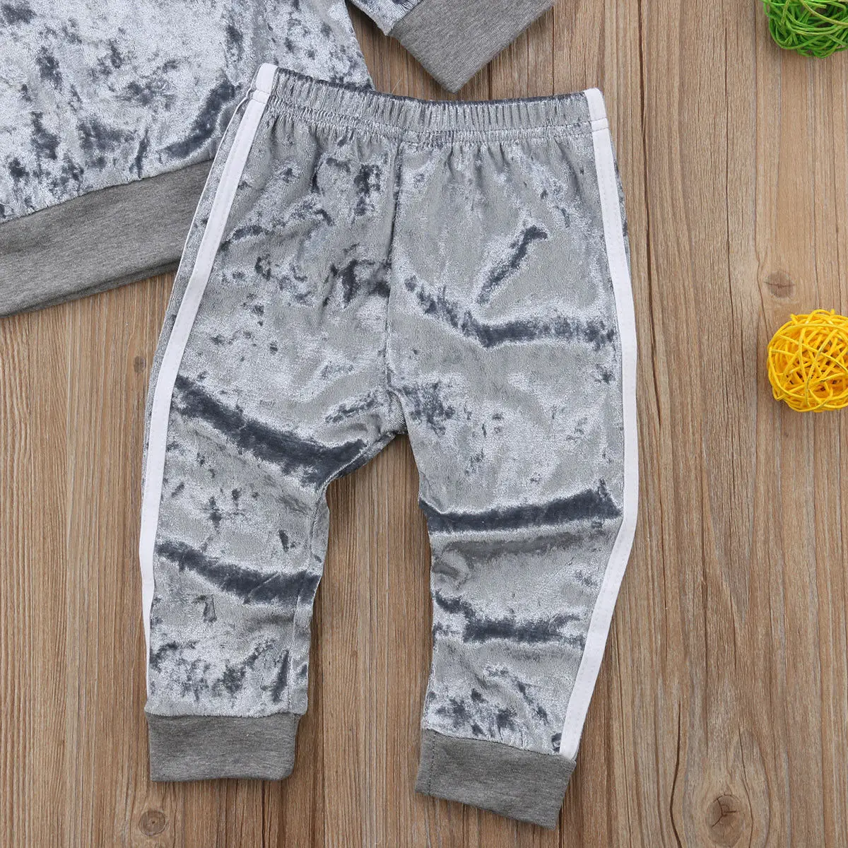 Весенне осенняя бархатная одежда для маленьких девочек комплект из 2 предметов