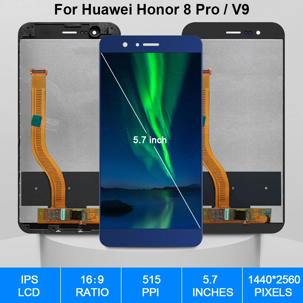 Pantalla LCD Original para Huawei Honor 8 Pro, digitalizador de pantalla t&aacute;ctil para Honor V9, piezas de repuesto, DUK-AL20 DUK-TL30-1