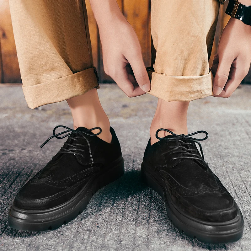 

New Suede Men Loafers Breathable Casual Leather Shoe Men Flats Hot Sale Soft Casual Shoes Moccasins Business Formal Shoes