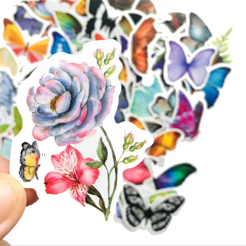 

10/30/50PCS Color Cute Butterfly Graffiti Skateboard Refrigerator Helmet Water Cup Guitar Laptop Sticker Decoration Wholesale