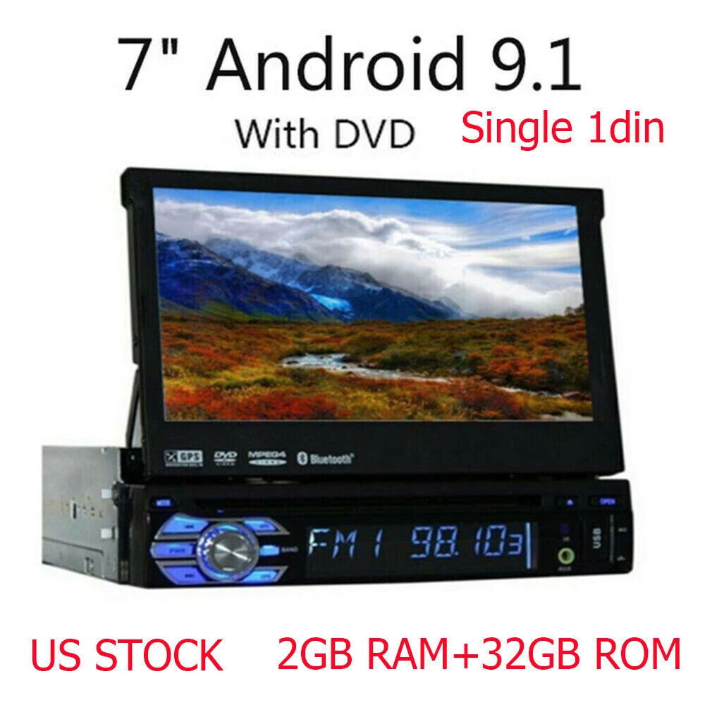 Автомагнитола 1din с выдвижным экраном 7 дюймов GPS-навигацией DVD стереоплеером 1 din