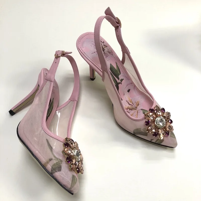 

Prowow Women Sandals High Heels Femmes Sandales Luxury Design Sandalias Mujer Crystal Shoes Women Leather Zapatillas Mujer