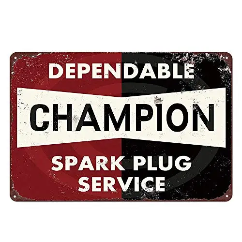 

Original Vintage Design Champion Spark Plug Tin Metal Wall Art Signs, Thick Tinplate Print Poster Wall Decoration For Garage
