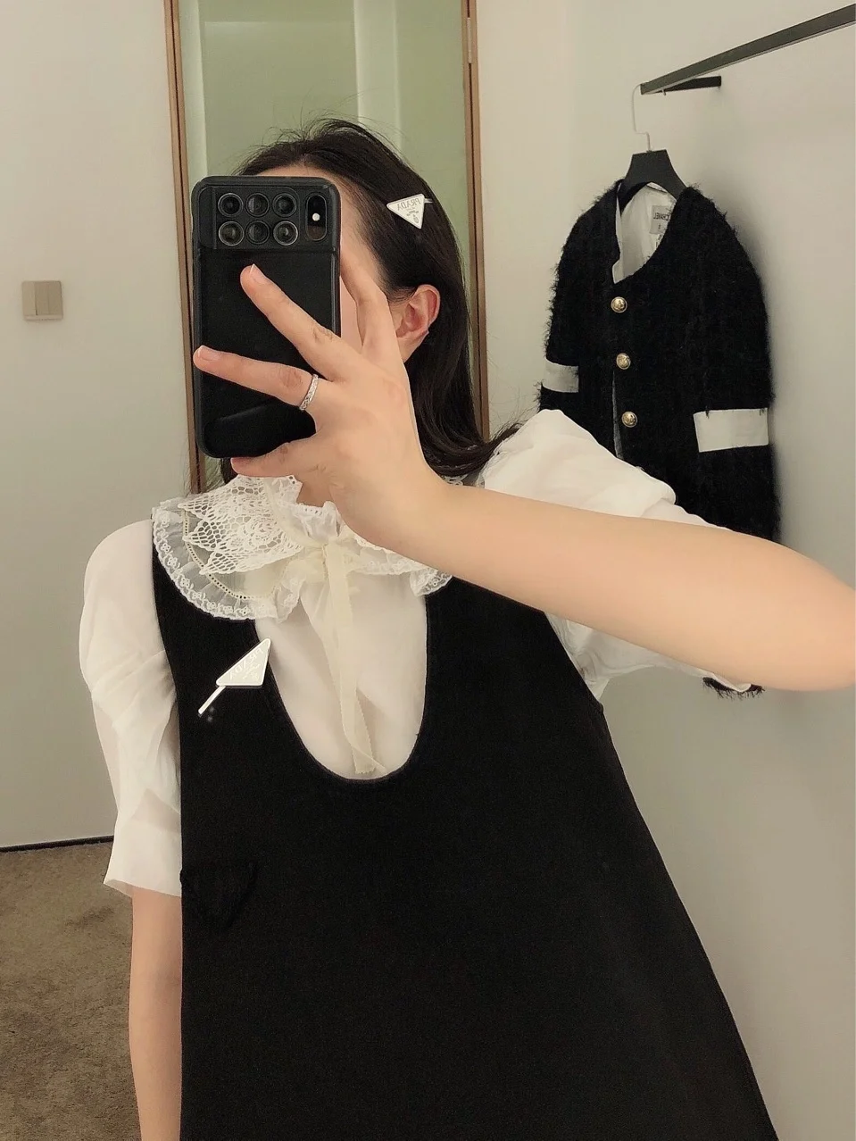 

21 early spring new suspender baby vest denim dress