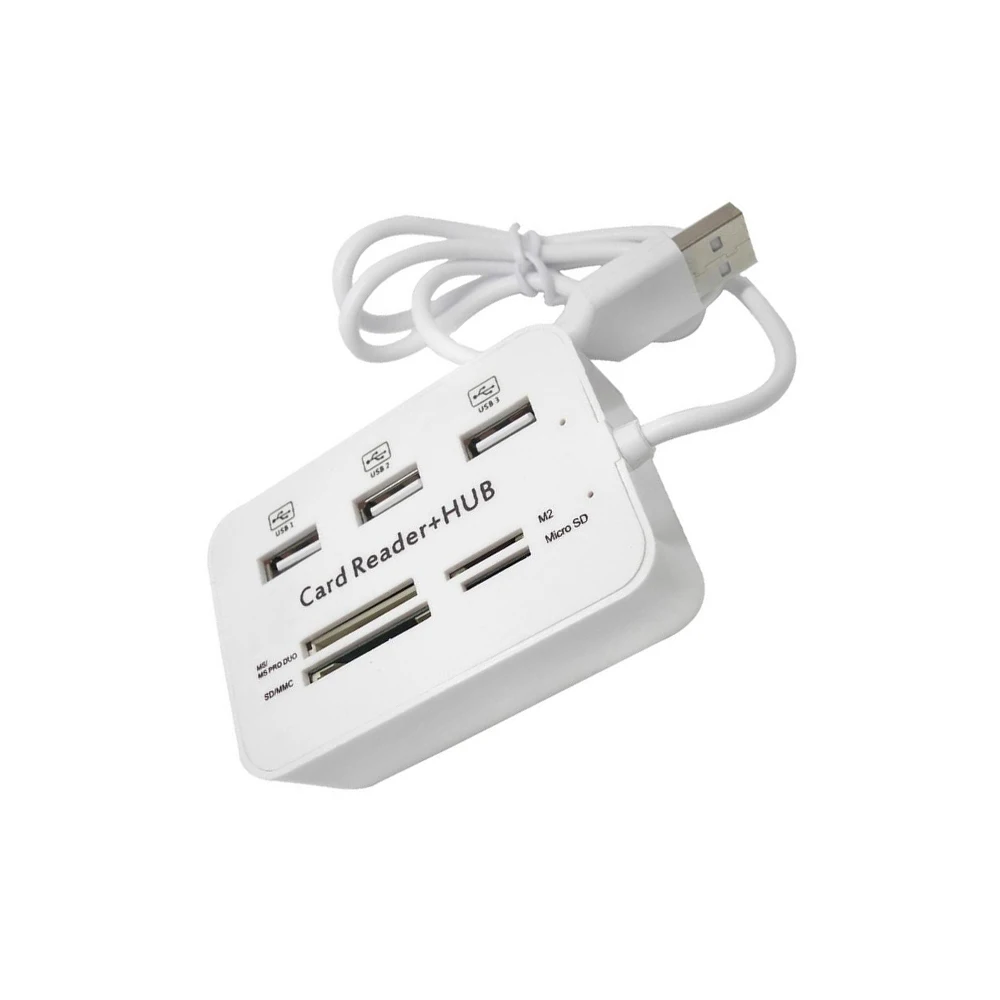 Micro usb-хаб 3,0 комбо 3 порта сплитер адаптер питания TF/SD/MS/M2 кардридер для ПК Компьютерные аксессуары