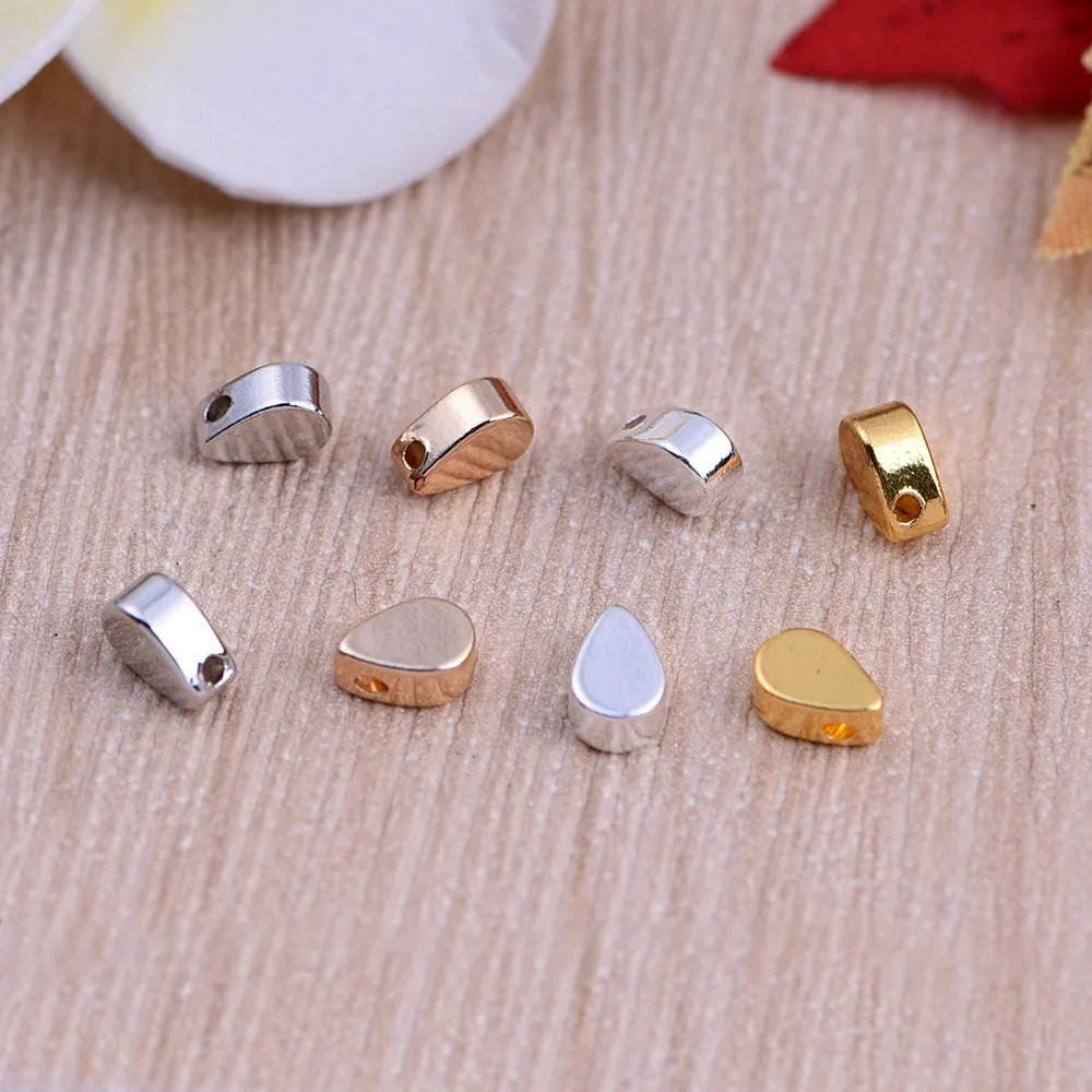 

6 * 4mm copper water drop smooth plane jewelry pendant teardrop mini pendant multicolor electroplating jewelry accessories